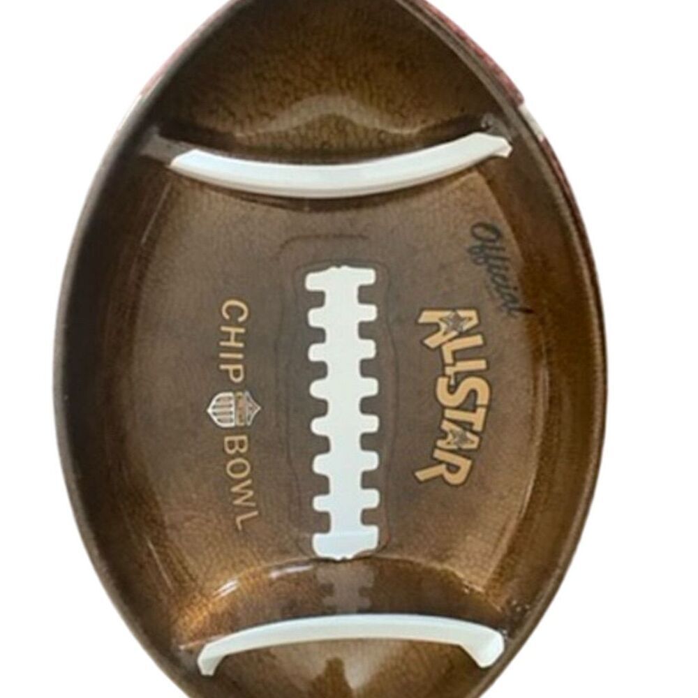 Allstar 3-Part Football Chip Bowl Serving Dish Sports Theme